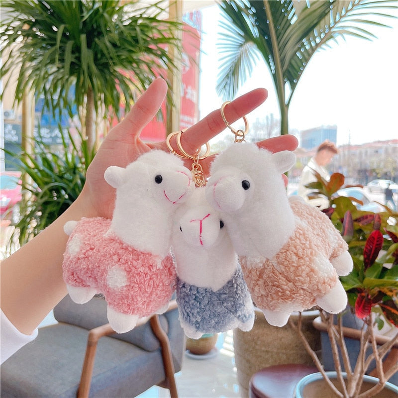 Kawaii Mini Alpaca Plush Keychains