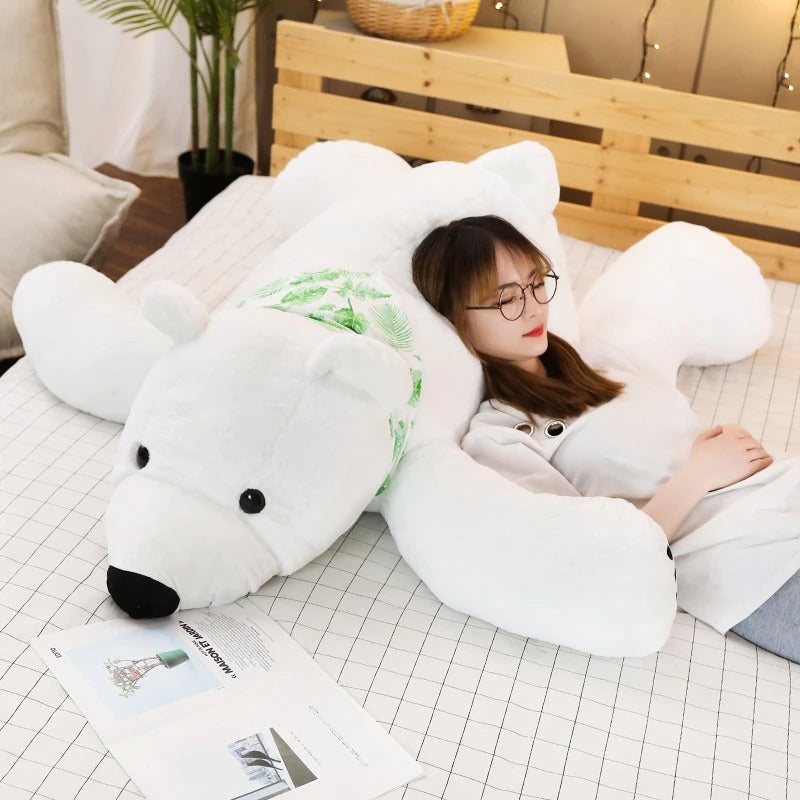 White polar bear pillow