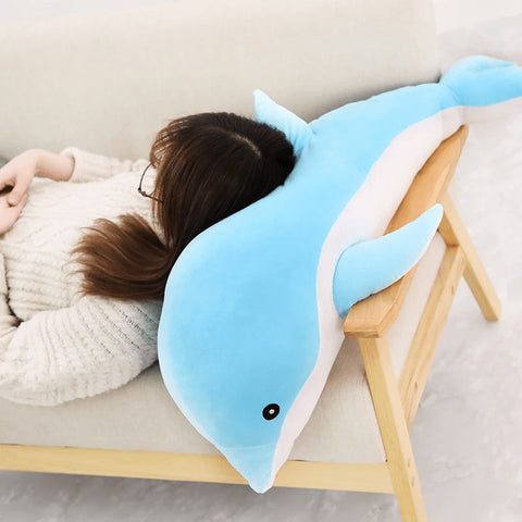 Giant Dolphin Teddy Soft Toy Blue Cuddly | Alwaysplushie