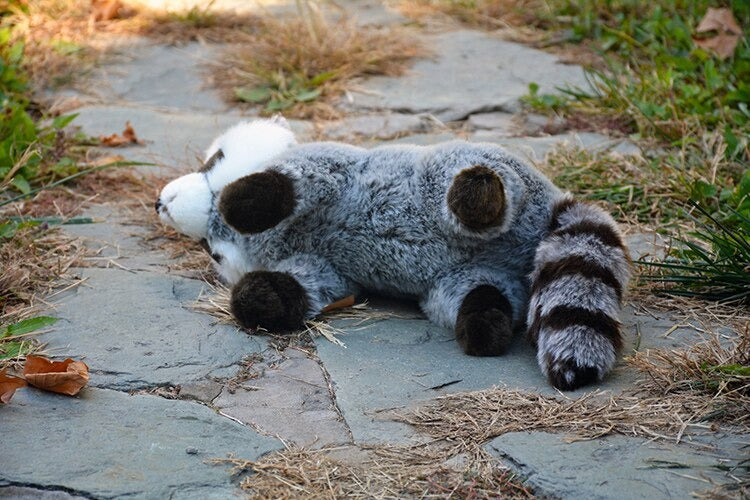 realistic raccoon soft toy