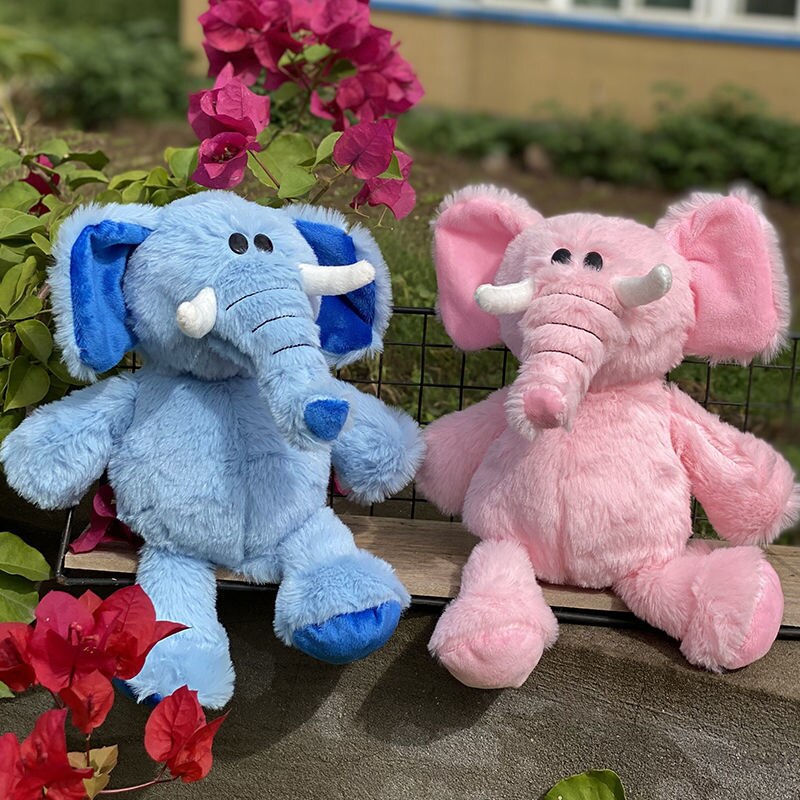 Blue and Pink Baby Elephant Plush