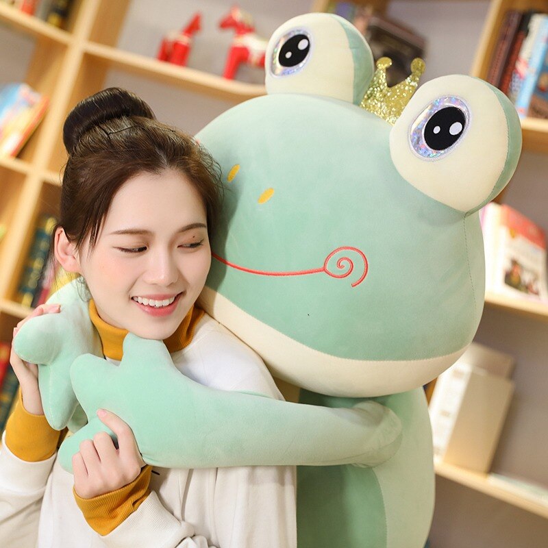 Giant Crown Frog Soft Toy  Cute Long Leg Frog Plushie