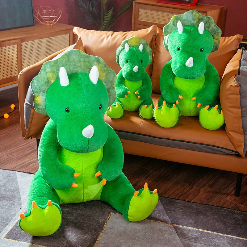 Cute Green Dinosaur Plush Teddy Triceratops Stuffed Animal Cute Green Dinosaur Plush Teddy Triceratops Stuffed Animal