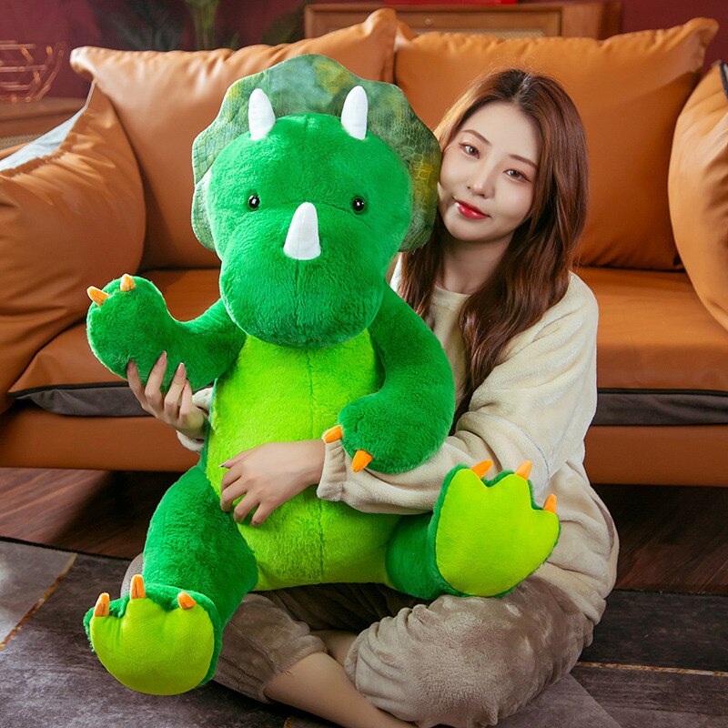 Cute Green Dinosaur Plush Teddy Triceratops Stuffed Animal Cute Green Dinosaur Plush Teddy Triceratops Stuffed Animal