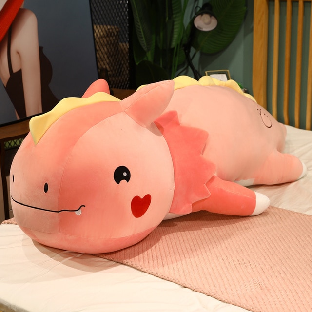 Giant pink Lying Dinosaur Plush Pillow