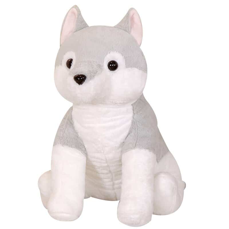 Kawaii Grey Wolf Plush Cuddly Pillow