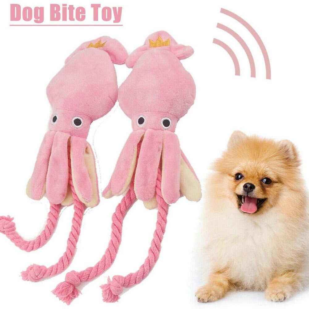 Cute Squid Plush Dog Toy
