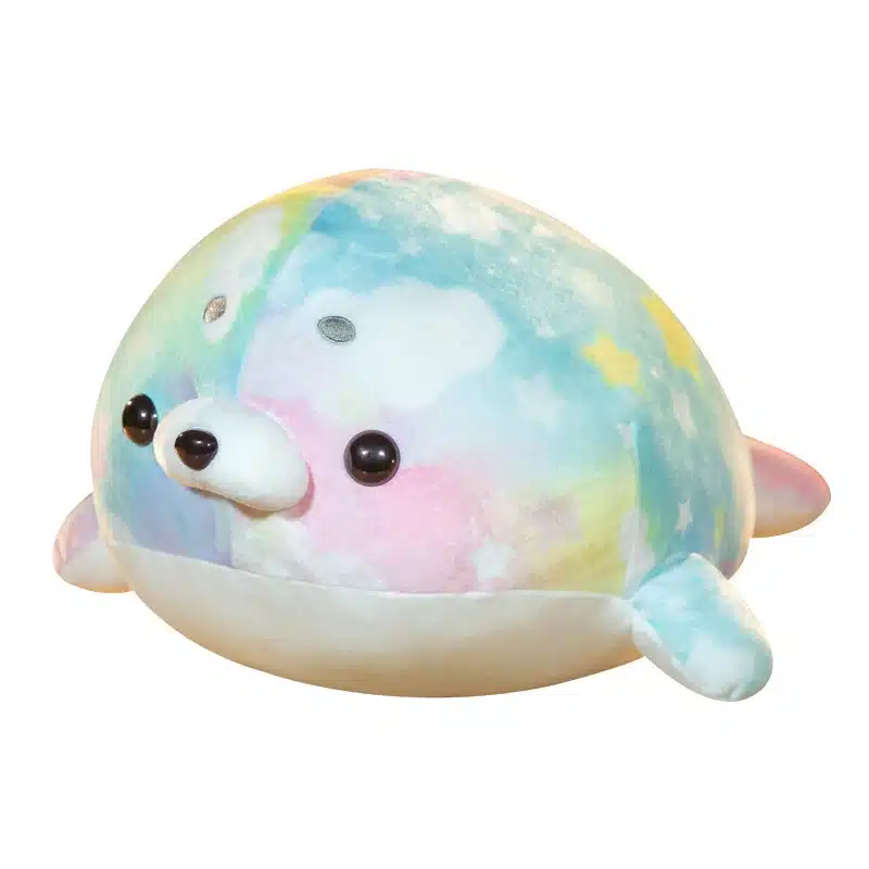Kawaii Rainbow Seal Plush Pillow