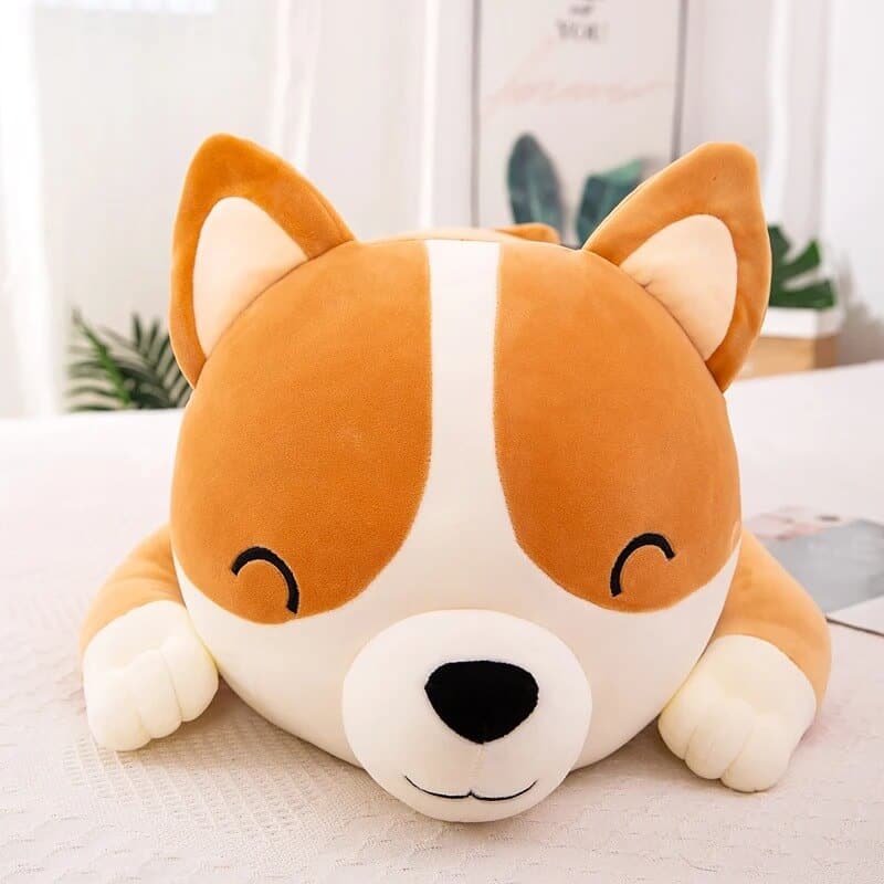 large corgi stuffed animal pillow