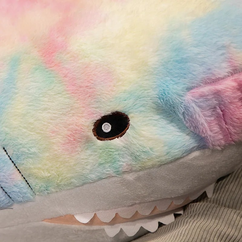 Alternative view of Rainbow Multi-color Shark Stuffed Animal