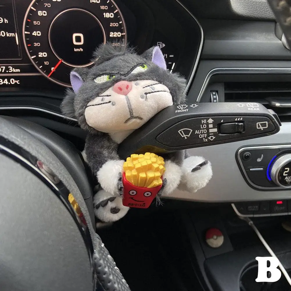 Cartoon Lucifer Cat Car Decoration – Plush Wiper & Turn Signal Accessory