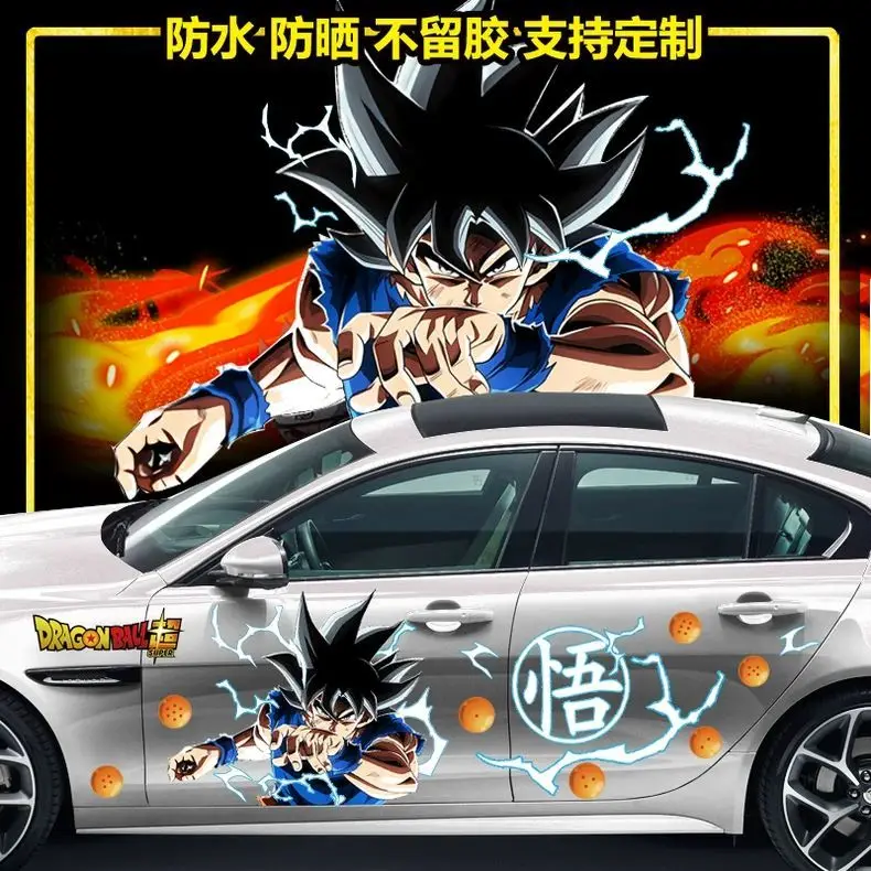 Car Sticker Decoration Car Clothing DIY Sticker Son Goku Vegeta Super Saiyan Waterproof Sun Protection Car Sticker