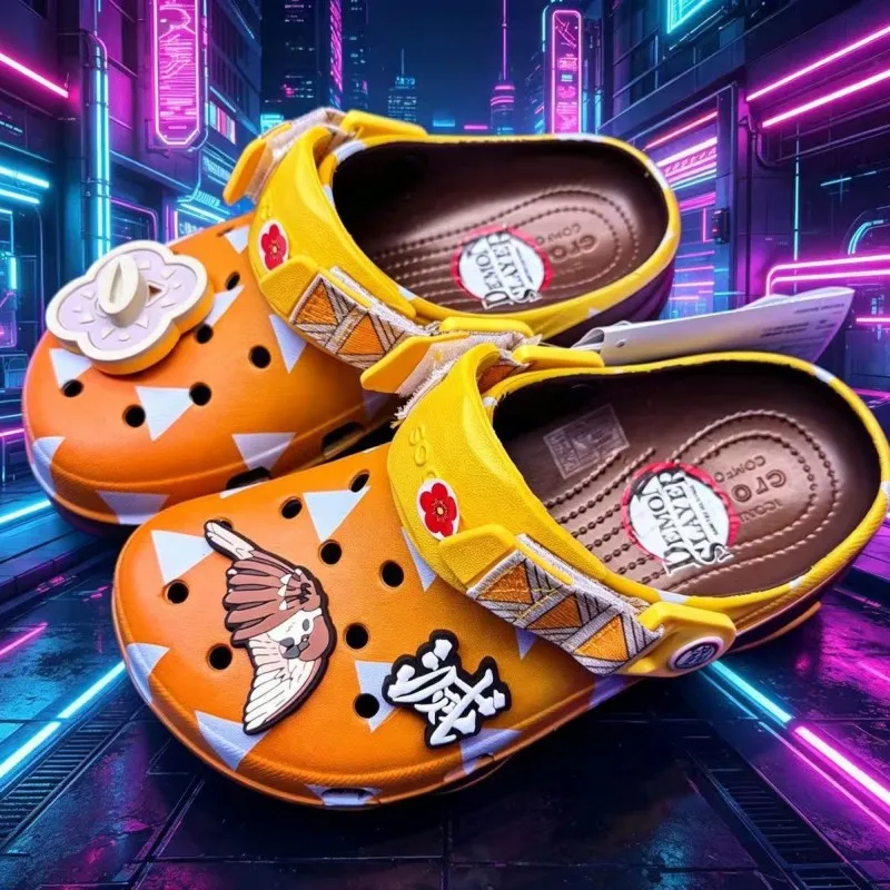 ⚔️ Sandalias Demon Slayer para Hombre 🩴 | Pantuflas Anime Antideslizantes para Playa, Casa, Viajes y Verano