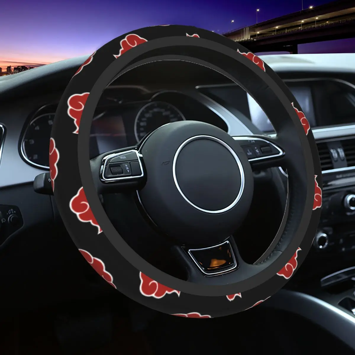 Akatsuki Steering Wheel Cover – 38cm Universal Anime Car Accessory