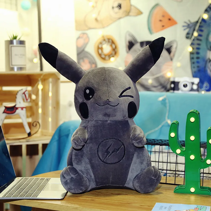 Alternative view of Dark Black Lightning Pikachu Plush Toy