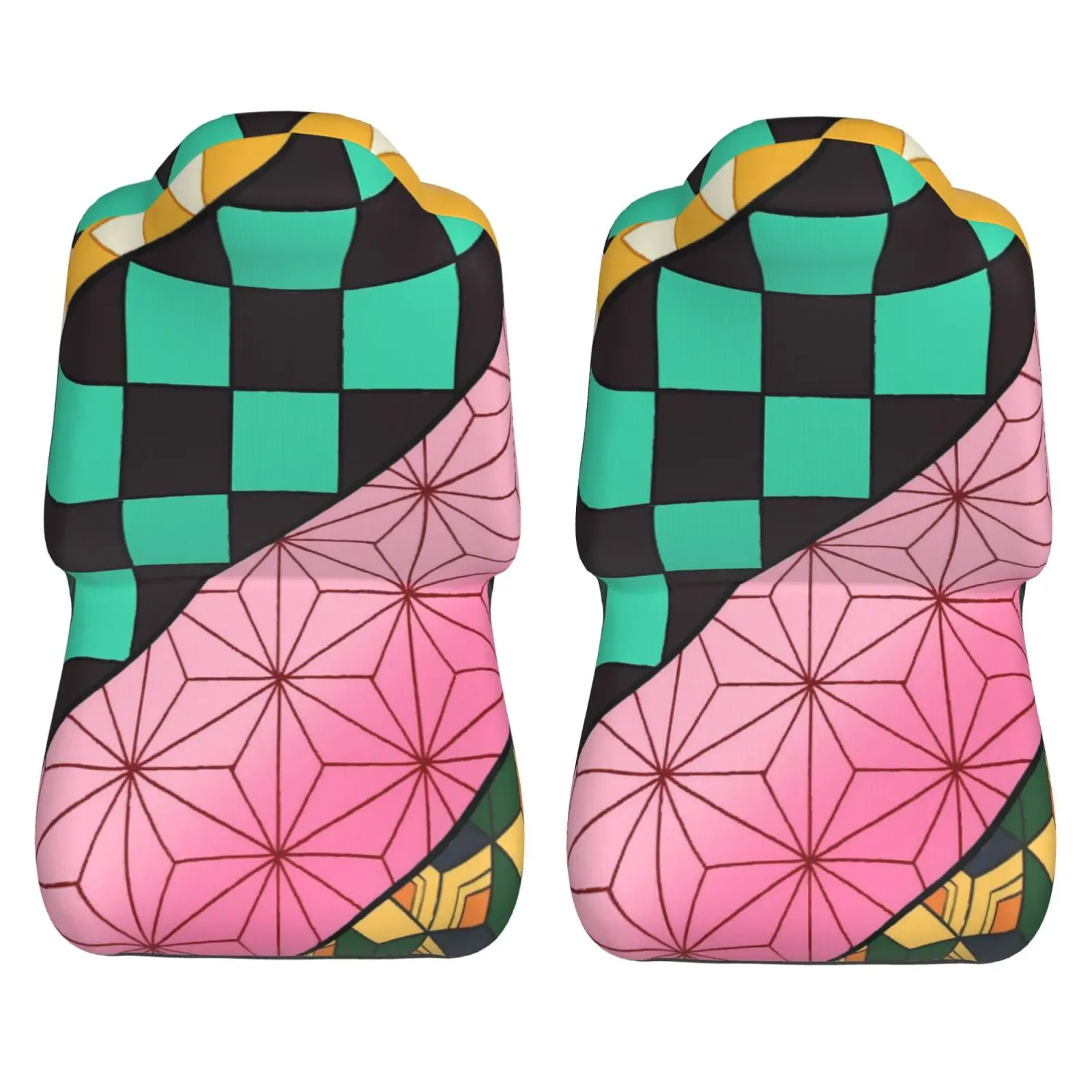 Demon Slayer Front Seat Covers – 2 Pcs Anime Car Seat Protector - Image 5