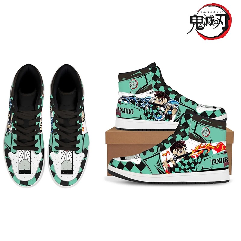 Alternative view of Demon Slayer Kamado Tanjiro High-Top Sneakers – Anime Basketball & Casual Shoes