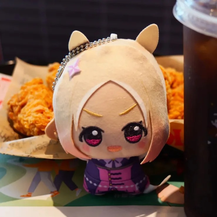 12CM Kawaii Uma Musume Kitasan Black Plush Doll – Anime Keychain Gift