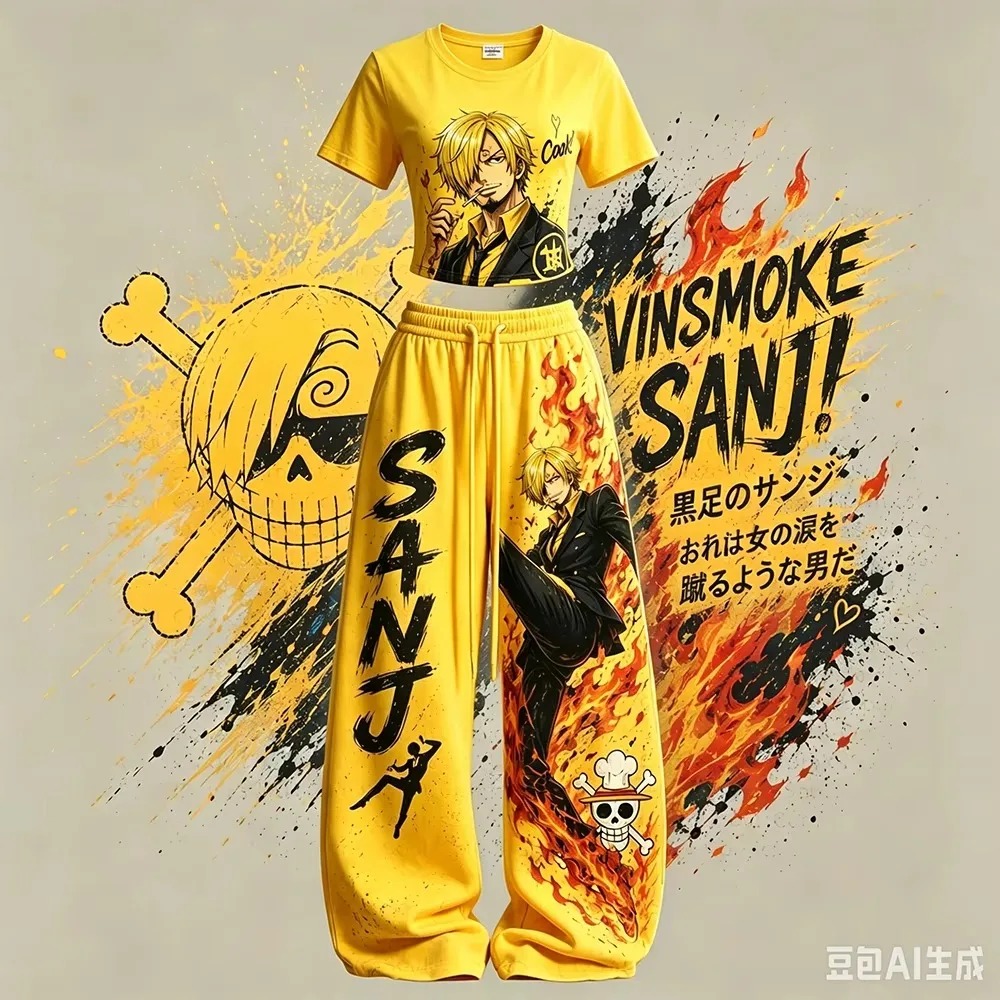 One Piece Roronoa Zoro Outfit Set – Anime Streetwear T-Shirt and Shorts