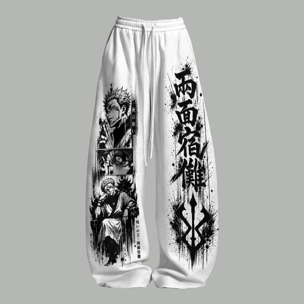 Jujutsu Kaisen Sukuna Graphic Pants – Japanese Anime Unisex Streetwear Trousers